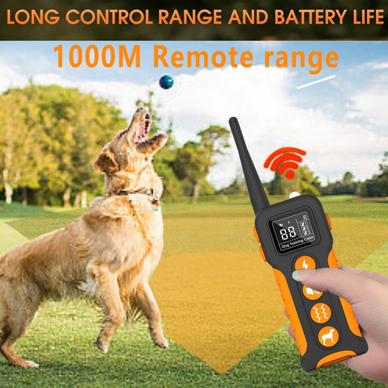 Remote Dog Training Shock Collar 1000m 1-3 Dogs BH518R