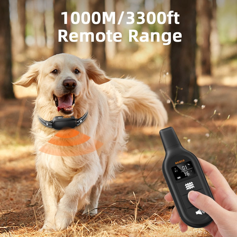 Remote Dog Training Shock Collar 1000m 1-3 Dogs PD521