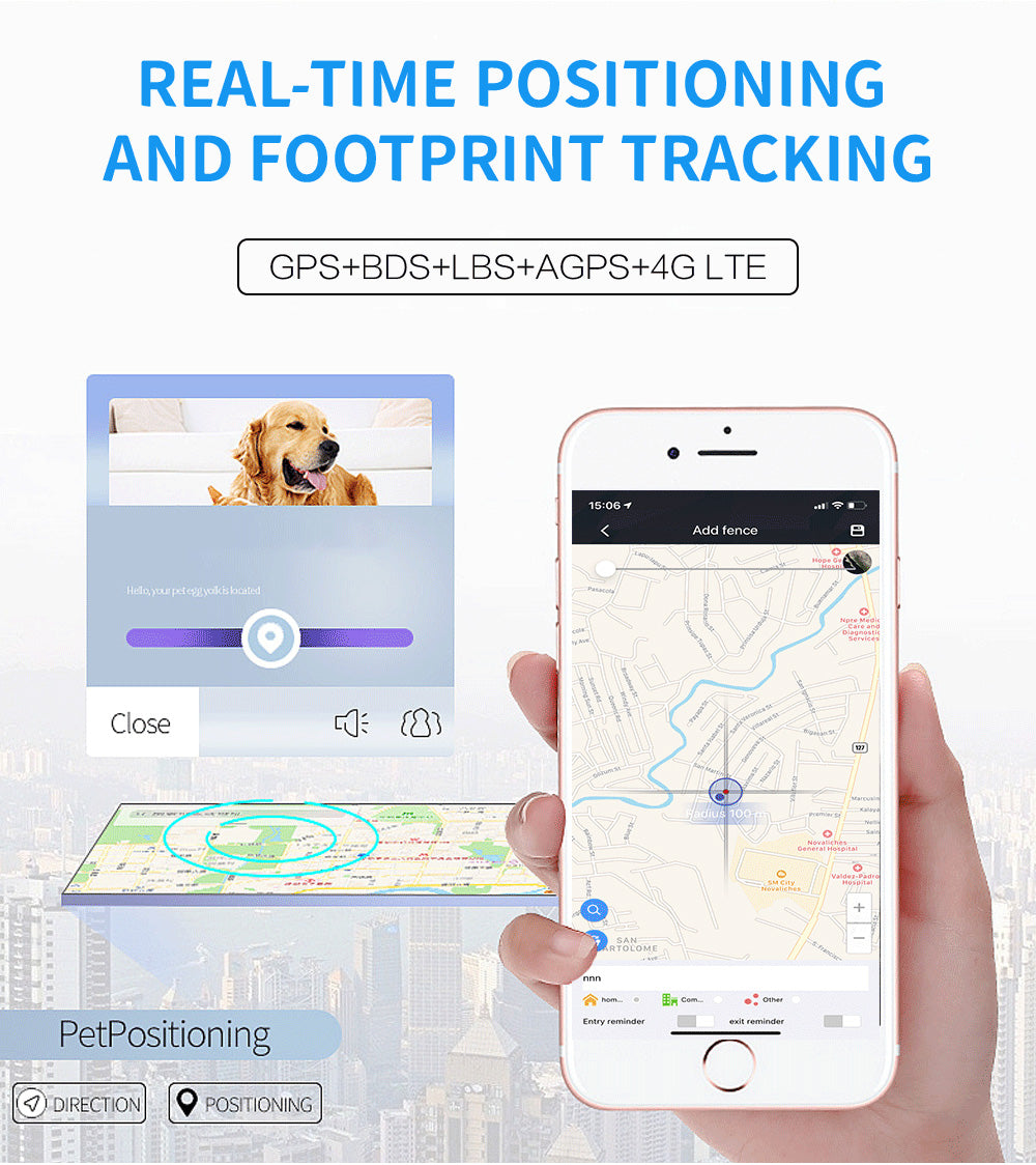 4G LTE Pet GPS Tracker for Dogs BARKAHOLICS® BH105